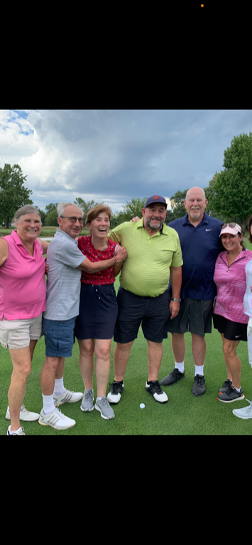 Kim (Ford) Schoenknecht, Curt Gregory, Kathy (Hafer) Kerr, Neil Merry, Steve Meyer and Valerie (Berry) Winiesdorffer enjoying the golf outing!