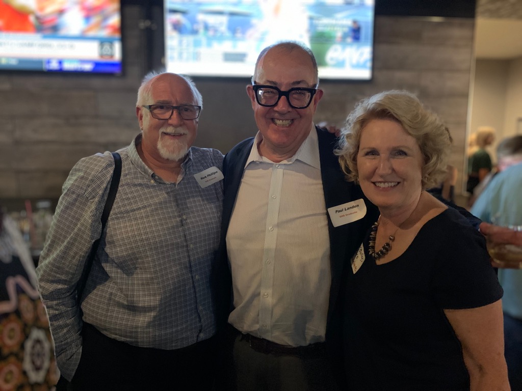 Mark Phillips, Senior Class Treasurer and Paul Landen, Senior Class President along with Jill (Bolling) Pines. Happy to say two class officers made it to our 46th Reunion! Missing Marmie and Terry! Hope to see both Marmie and Terry at our 50th . . .